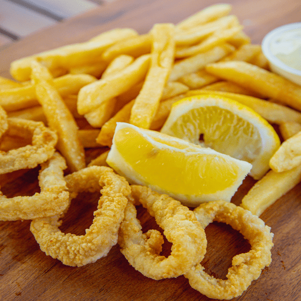 fried calmari and fries