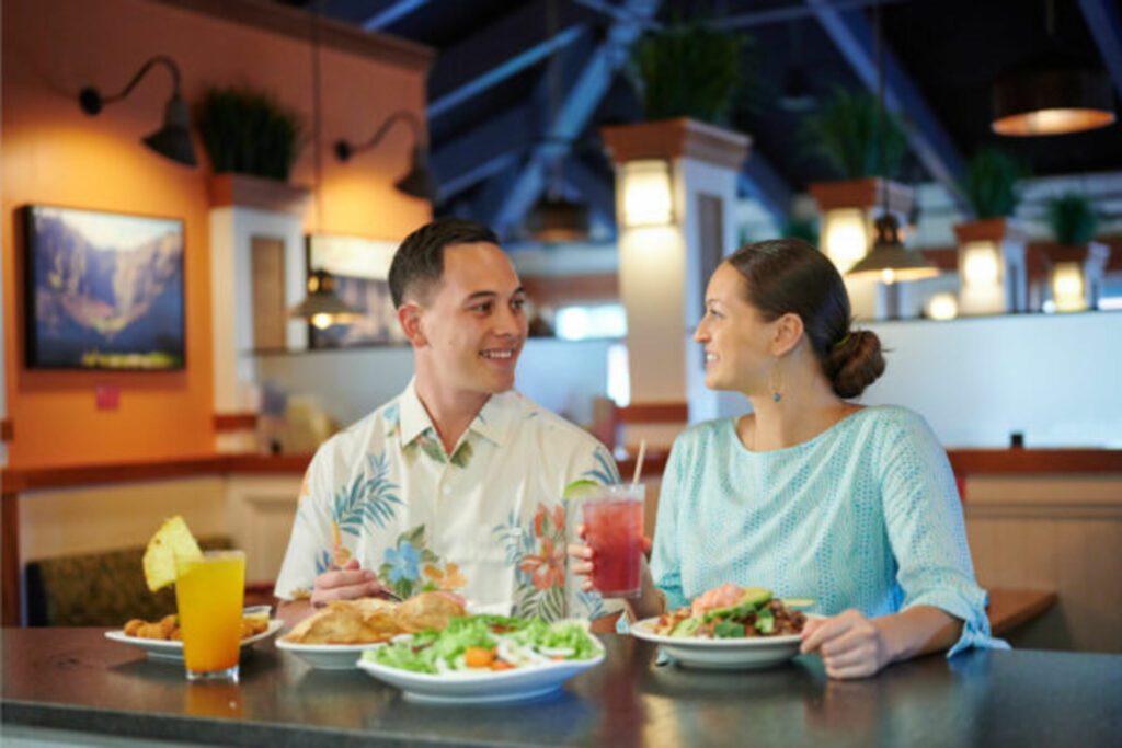 People sitting at pounders restaurant.
